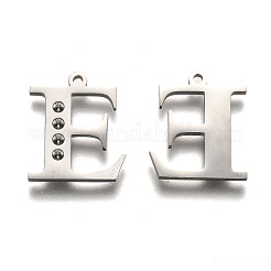 Non-Tarnish 304 Stainless Steel Letter Pendant Rhinestone Settings&nbsp;STAS-Y006-61P-E
