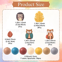 Autumn Themed Silicone Beads Sets&nbsp;FIND-YW0006-78