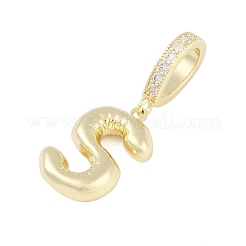 Brass Micro Pave Clear Cubic Zirconia Pendants&nbsp;KK-M289-01S-G