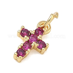 Brass Micro Pave Cubic Zirconia Pendants&nbsp;KK-A293-20G-01