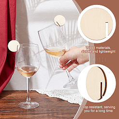 60Pcs Wooden Wine Glass Charms&nbsp;AJEW-GA0006-38