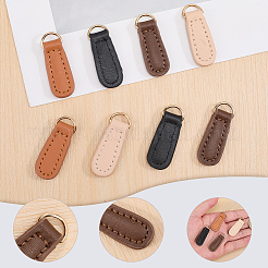 8Pcs 4 Colors Leather Zipper Heads&nbsp;FIND-CL0001-34