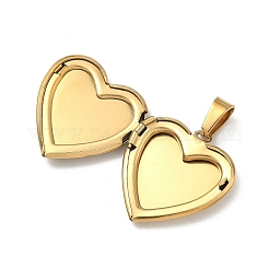 304 Stainless Steel Locket Pendants&nbsp;STAS-H255-02G-10