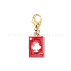 Rectangle with Spades Alloy Enamel Pendant Decorations&nbsp;HJEW-JM04348
