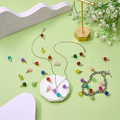 200Pcs 10 Colors Crackle Glass Pendants&nbsp;PALLOY-SW0018-01