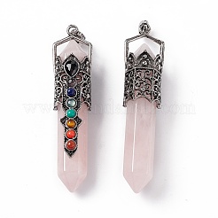 Natural Rose Quartz Big Pointed Pendants&nbsp;G-H281-02H