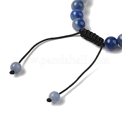 8mm Round Dyed & Heated Natural Blue Aventurine Braided Bead Bracelets&nbsp;BJEW-C067-01B-16