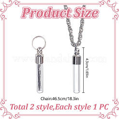 2Pcs Brass and Glass Wishing Bottle Pendants&nbsp;HJEW-DR00220