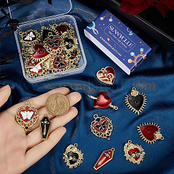 10 Styles Alloy Enamel Pendants&nbsp;ENAM-SC0005-60