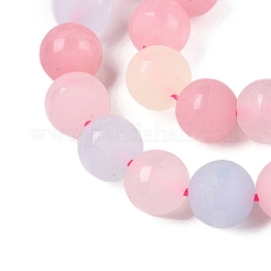 Frosted Natural White Jade Beads Strands&nbsp;G-T138-8mm-209A