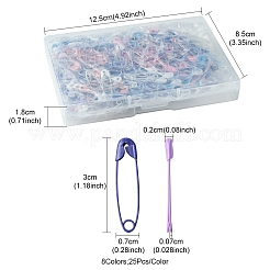 200Pcs 8 Colors Iron Safety Pins&nbsp;FIND-FS0002-78