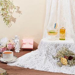 Flower Pattern Nylon Lace Fabric&nbsp;OCOR-WH0092-20A