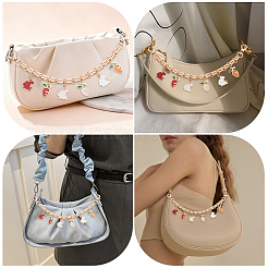 2Pcs Alloy Enamel Carrot Rabbit Tassel Iron Chain Bag Decorative Chains&nbsp;AJEW-BBC0001-07