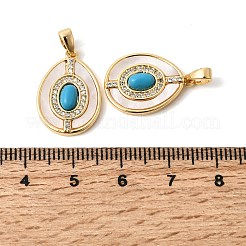 Synthetic Turquoise with Shell Pendants&nbsp;KK-Z149-13G-01