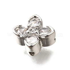 Brass Micro Pave Cubic Zirconia Beads&nbsp;KK-D356-03C-P