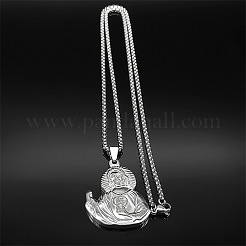 201 Stainless Steel Saint Jude Pendant Necklaces for Men Women&nbsp;LS-NJEW-K283-16P