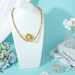 2Pcs 2 Colors Zinc Alloy Round Snake Chain Necklaces for Women&nbsp;NJEW-SC0001-64
