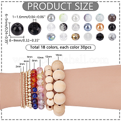 540Pcs 18 Style Baking Paint Pearlized & Opaque & Transparent Glass Beads&nbsp;EGLA-WR0001-03