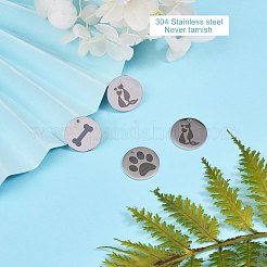 6Pcs 3 Styles 304 Stainless Steel Pet Pendants&nbsp;FIND-SZ0001-007P