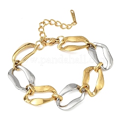 Two Tone 304 Stainless Steel Twisted Cable Chain Bracelets for Women&nbsp;BJEW-A169-08GP
