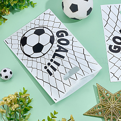 50Pcs Football Pattern Plastic Gift Bags with Die Cut Hole Handle&nbsp;ABAG-WH0046-65