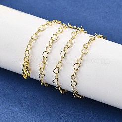 Brass Heart Link Chain Necklaces&nbsp;NJEW-M108-33G
