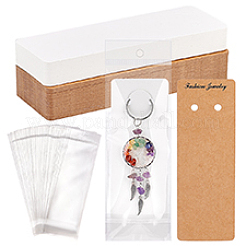 100Pcs 2 Colors Rectangle Paper Keychain Display Cards&nbsp;CDIS-PH0001-60