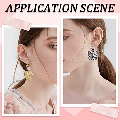 50Pcs 5 Colors Bowknot Brass Stud Earring Findings&nbsp;KK-SP0001-47