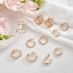 6Pairs 6 Styles Alloy Geometry Dangle Clip-on Earrings for Women&nbsp;EJEW-UN0002-81