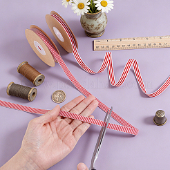2 Rolls 2 Colors Polyester Striped Ribbon&nbsp;OCOR-PH0036-73