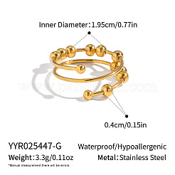 304 Stainless Steel Sliding Bead Finger Rings&nbsp;OK3512-1
