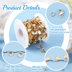 DIY Shell Charms Chain Bracelet Necklace Making Kit&nbsp;DIY-BBC0001-64