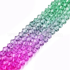 Gradient Color Baking Paint Glass Bead Strands&nbsp;X1-DGLA-A039-T2mm-A010