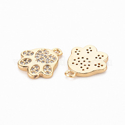 Brass Micro Pave Clear Cubic Zirconia Charms&nbsp;KK-N231-247-NF