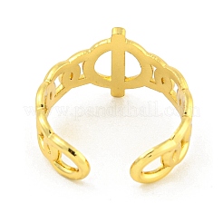 304 Stainless Steel Buckle Shape Open Cuff Ring&nbsp;RJEW-G321-12G
