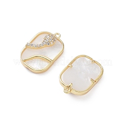 Rack Plating Brass Shell Pendants&nbsp;KK-A183-36G