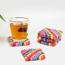 Round Wool Felt Ball Coasters&nbsp;AJEW-WH20020-151B