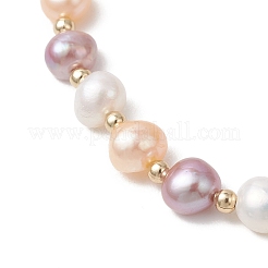 Natural Cultured Freshwater Pearl & 304 Stainless Steel Beads Stretch Bracelets for Women&nbsp;BJEW-JB13346