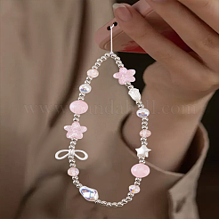 1Pc Alloy & PVC Flower Mobile Straps&nbsp;AJEW-LP0005-14