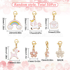 50Pcs Alloy Enamel Pendant Decorations&nbsp;HJEW-SC0001-24
