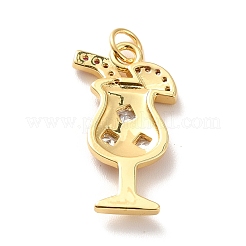 Rack Plating Brass Micro Pave Cubic Zirconia Pendants&nbsp;KK-M230-33G