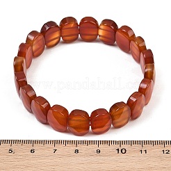Natural Carnelian Oval Beaded Stretch Bracelet&nbsp;G-E010-01-33