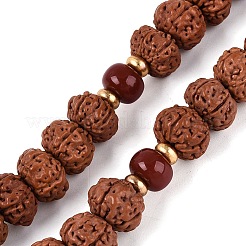 Buddhist Jewelry Prayer 108 Rudraksha Seed Mala Beads Necklaces&nbsp;NJEW-M102-02