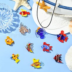 10Pcs 10 Styles Handmade Lampwork Pendants&nbsp;LAMP-CJ0002-51