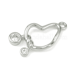 Brass Micro Pave Clear Cubic Zirconia Pendants&nbsp;KK-G545-06P