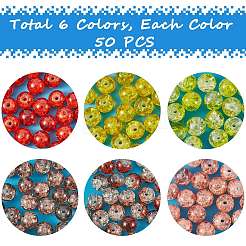 300Pcs 6 Colors Spray Painted Crackle Glass Beads&nbsp;CCG-SZ0001-11B