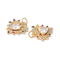 Rack Plating Brass Micro Pave Colorful Cubic Zirconia Pendants&nbsp;ZIRC-C040-08G