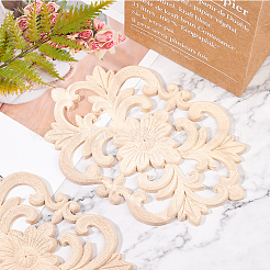 Rubber Wood Carved Onlay Applique Craft&nbsp;AJEW-OC0001-47