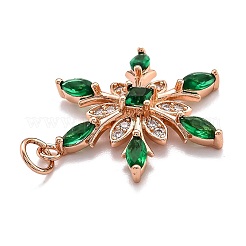Brass Cubic Zirconia Pendants&nbsp;ZIRC-O044-02G-RG