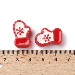 Christmas Decorations Theme Opaque Acrylic Bead with Enamel&nbsp;OACR-Z021-01E